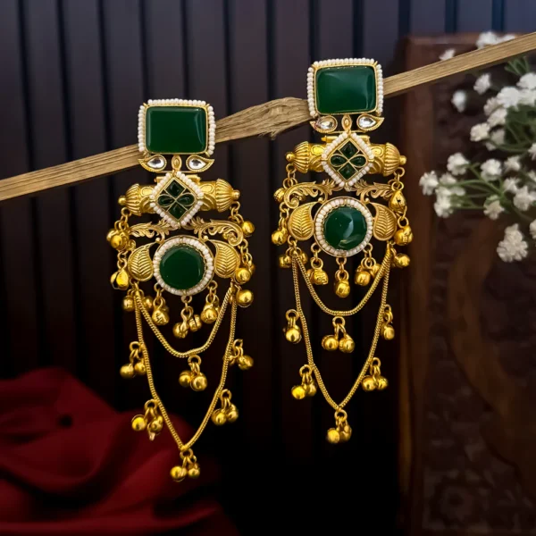 Kashmiri Brass Dejhoor Ghungroo Jhumka Earrings