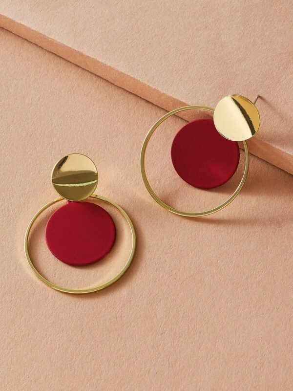 Charm Round Circle Drop Earrings