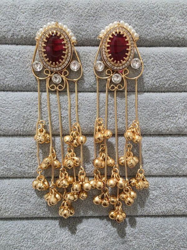 Traditional Long Drop Kashmiri Earrings