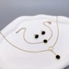 Stainless Steel Jewelry Set Necklace Earring Bracelet Women