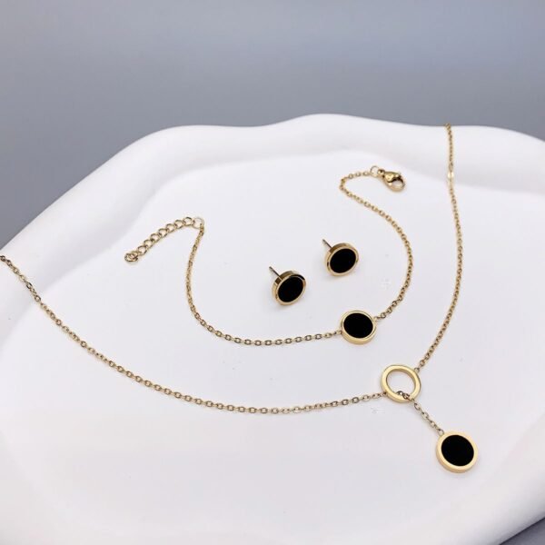 Stainless Steel Jewelry Set Necklace Earring Bracelet Women
